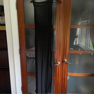 JOHN RICHMOND black long crepe/chiffon dress